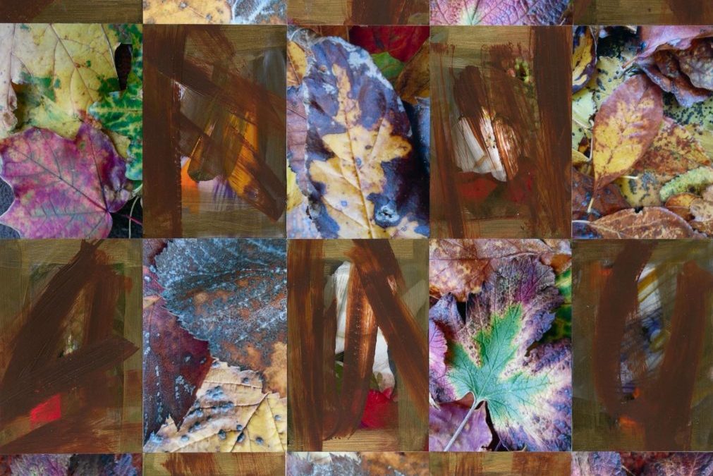 Autumn Leaves with Brown and Metallics
