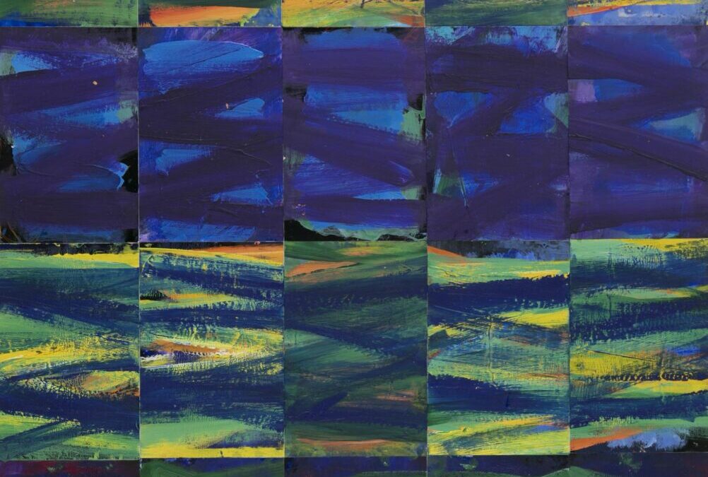 Composition with Blue, Green, Yellow and Red