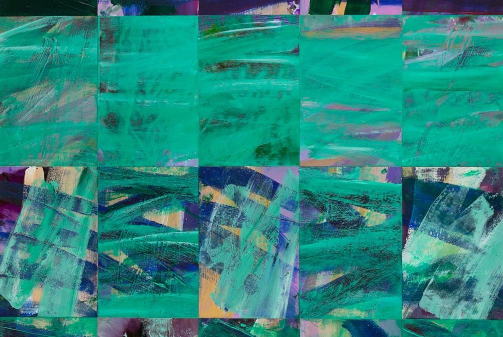 Composition with Emerald Green and Cobalt Blue