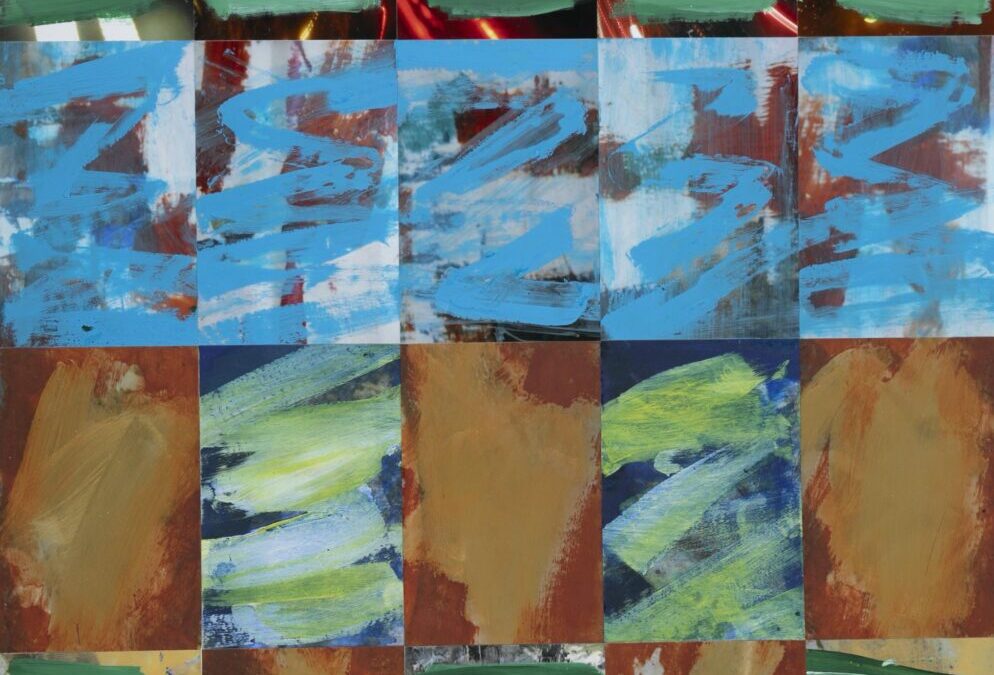 Composition with Green, Cerulean, Sienna and Gold