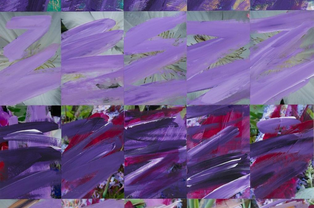 Composition with Violet, Magenta and Ochre
