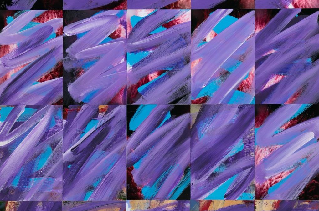 Composition with Violet, Red and Cerulean Blue